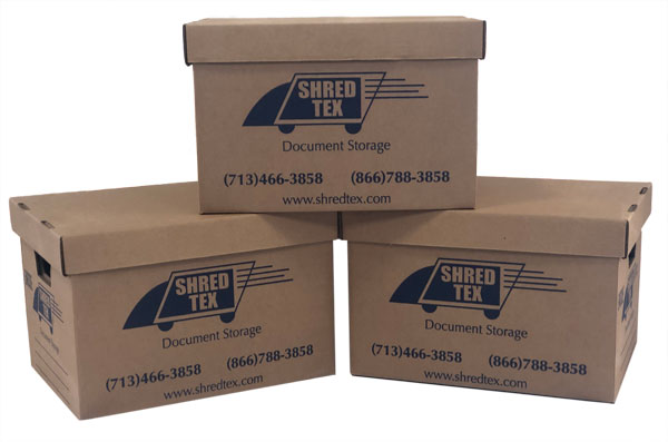 Cardboard boxes for document storage - ShredTex Houston
